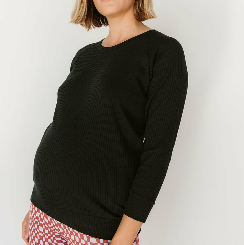 Storq Maternity Cozy Rib Pullover size 2 small- black